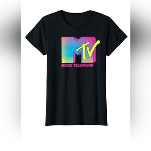 MTV Music TV Black Short Sleeve Graphic     T-Shirt BNWT Officially licensed XXL